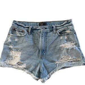 Abercrombie Distressed Light Blue Denim Shorts